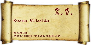 Kozma Vitolda névjegykártya